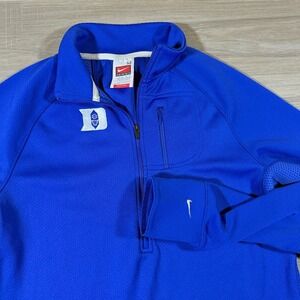 Vintage Nike Team Duke Blue Devils Nike 1/4 Zip Track Shirt NCAA Size Medium